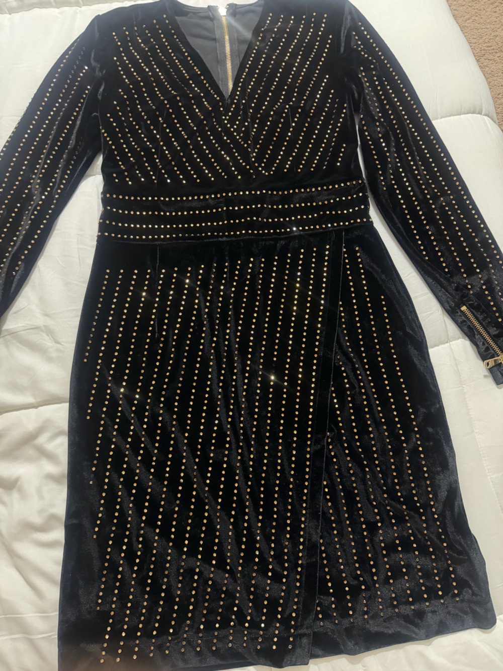 Black Velvet Studded Women's Jacket